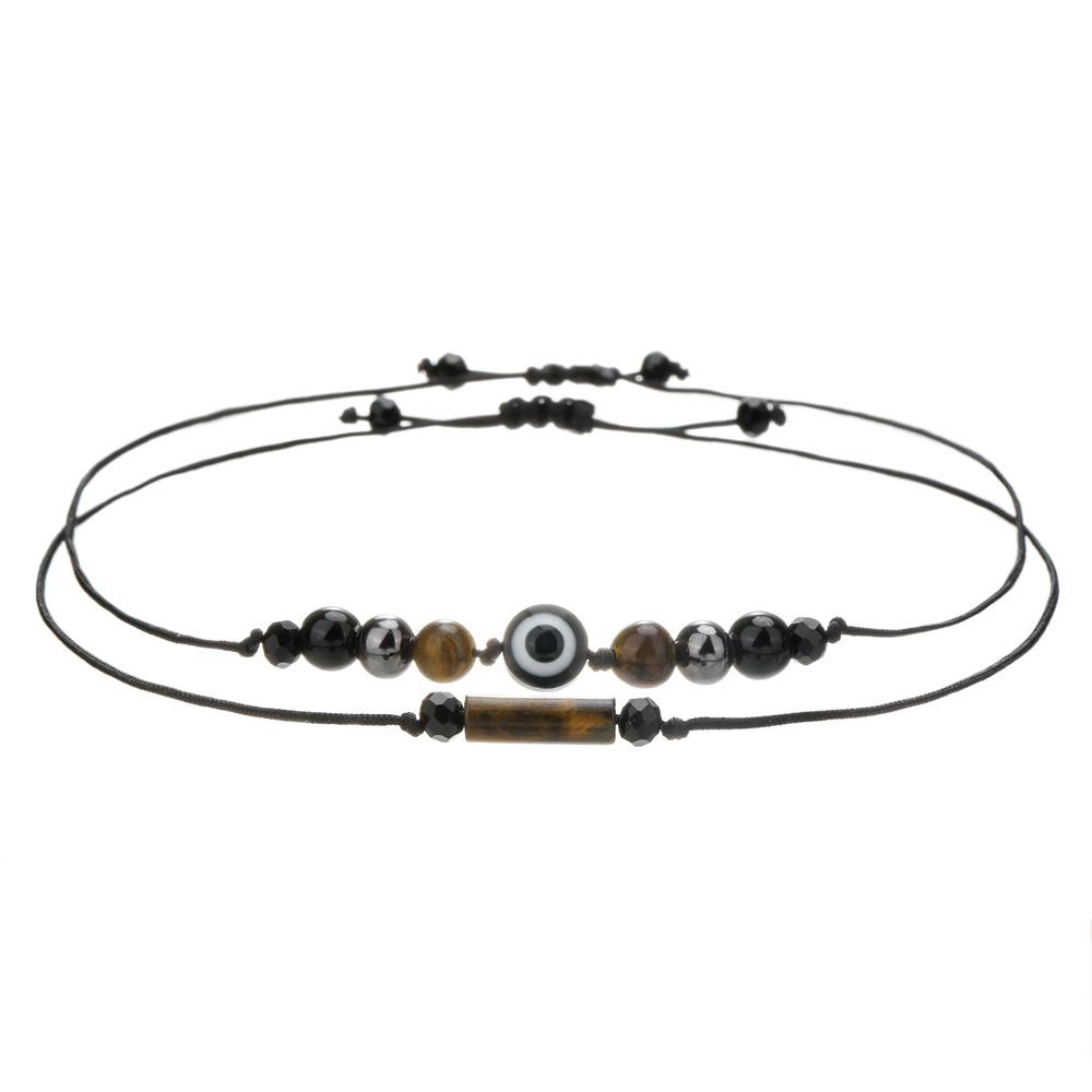 Woven Handmade Beaded Stone Bracelet Cylindrical Amethyst Tiger Eye Powder Crystal Bracelet Couple Friendship Bracelet