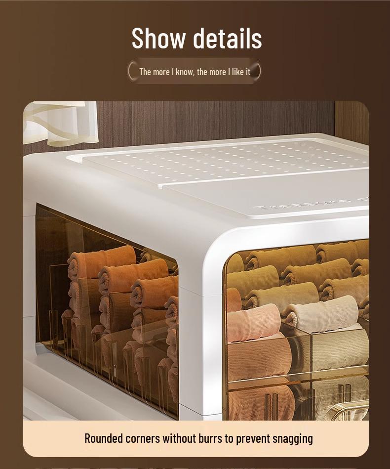 Three-in-One Drawer-Style Underwear, Sock & Panty Organizer Box