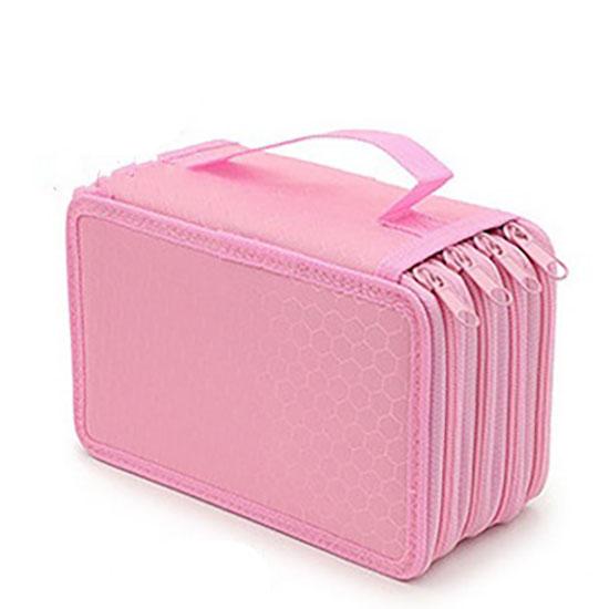 

72 Подставка для карандашей Большая вместимость Пенал Прочный Чехол для ручек Портативная Сумка для карандашей с ручкой для школы Подросток Девочка Мальчик Мужчины розовый