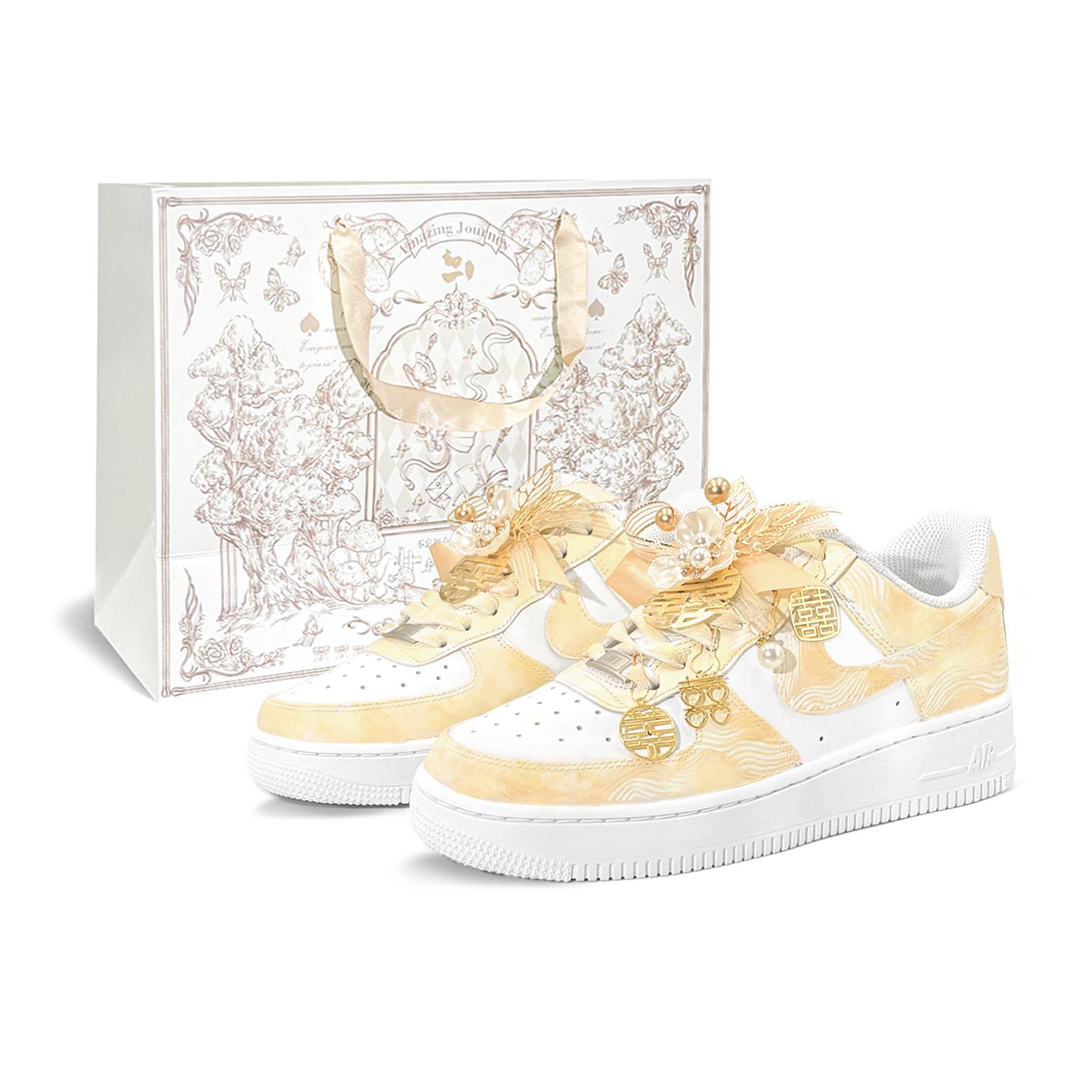 

Nike Air Force 1 Shopping Bag, Gilded Floral, First Day Culture Abrasion Resistant Balance Low top Skateboard Shoes DD8959-100(TeamTwo-bag) 40