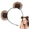 Braunbärenohren Stirnband, Niedlicher Plüschbär Haarreif Verstellbare Ohren Lustiges Ohren Haarband Bären Kostüm Zubehör für Make-up