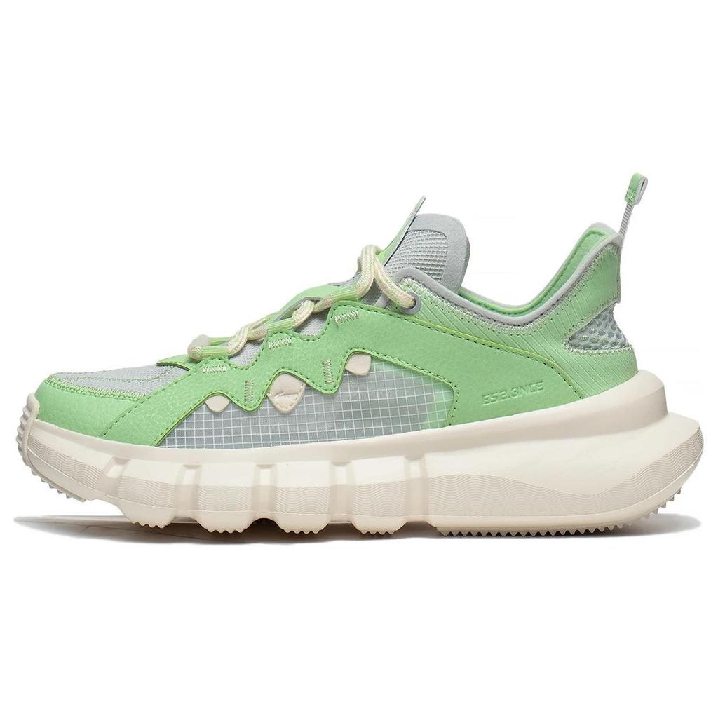 Li Ning Essence Enlightenment Slip Resistant Abrasion Resistant Low top Sports Casual Shoes Women's Green Gray ABCT050-2