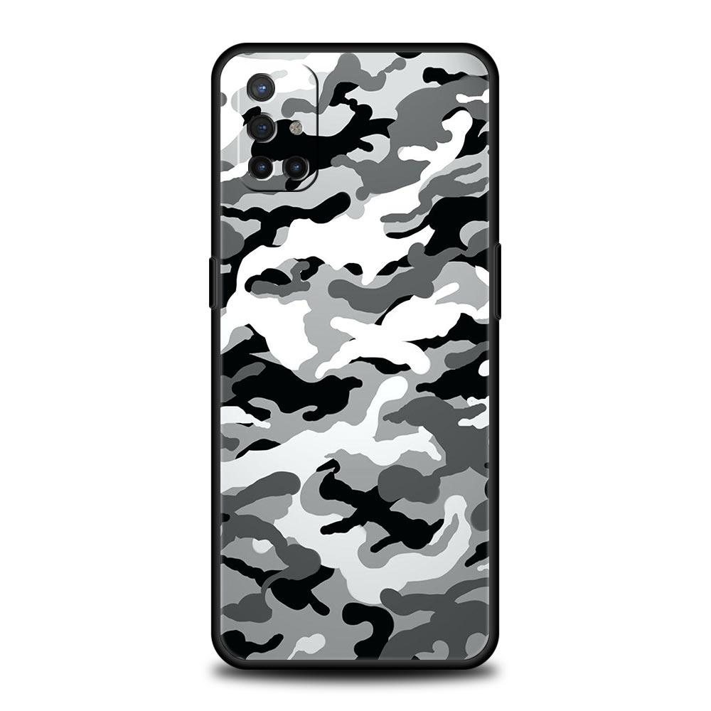 Camouflage Camo Military Phone Case For OnePlus 12R 9R 12 11 10 Pro 9 8 7 7T 8T 10T 9RT Nord 2T N10 N200 CE 2 5G Black Cover