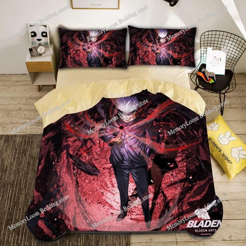 Fashion Vibrant 3D Print Anime Jujutsu Kaisen Bedding Set Single-Twin-Full-Queen-King Size Adult Kid Bedroom Stylish Duvet Cover