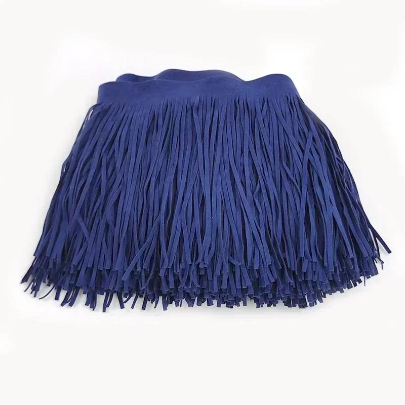 Nastro Frange in Pelle Scamosciata con Nappe in Pizzo 1M 10/15/20/25/30cm per Decorazione Vestiti Borsa Valigia Rifiniture Accessori da Cucito