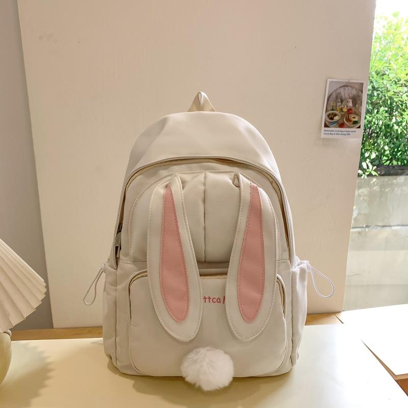 School bag female Harajuku high school student cute rabbit ears backpack campus versatile girl backpack