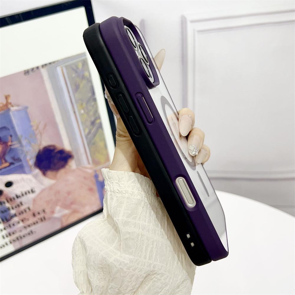 For iPhone 16 15 14 13 12 11 Pro X XS XR Max 7 8 Plus Mini Luxury Magsafe Transparent Case Magnetic Wireless Charge Phone Cover