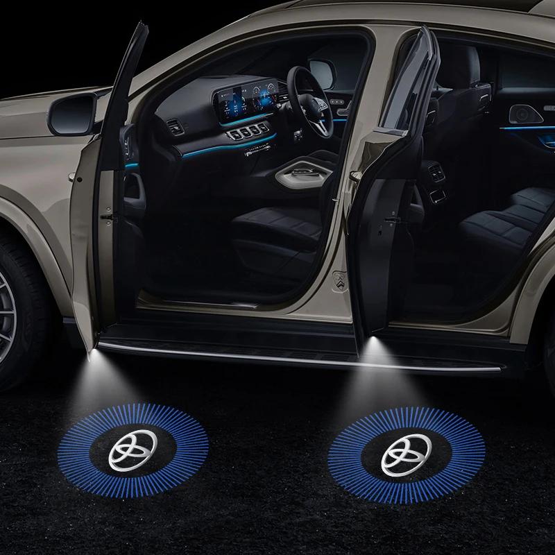 1/2PCS Led Car Door Welcome Laser Projector Logo Night Light Wireless For Toyota Camry Hilux Prius Auris Car Accessories