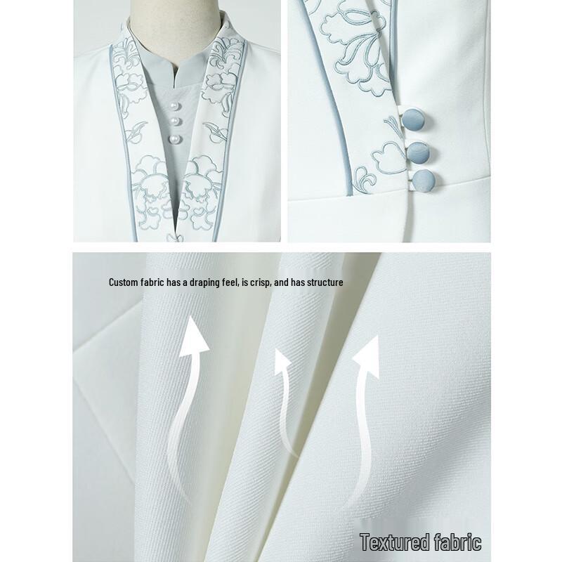 Trolman Damen Neues Chinesisches Stil Professionelles Anzugkleid Set