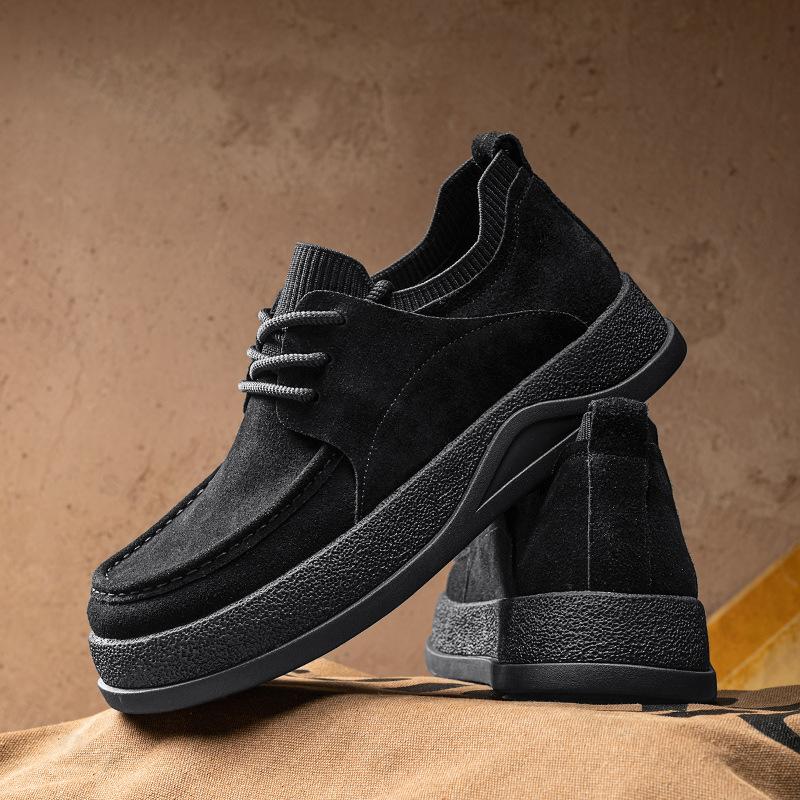 Fashion Suede Leather Men Oxford Shoes British Style Casual Shoes Classic Male Walking Shoes Tenis Masculino Skateboard Footwear