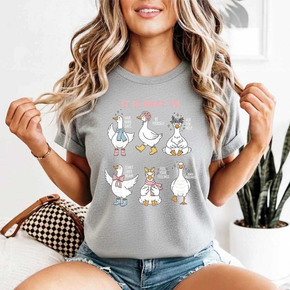Unisexs Motivational Goose Tshirt Cute Funny Unisextal Health Unisexs Tshirt