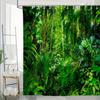 Eleganter wasserdichter Duschvorhang mit grünem Wald- und Blätterdesign – Perfekt, um die Schönheit der Natur in Ihr Badezimmer zu bringen