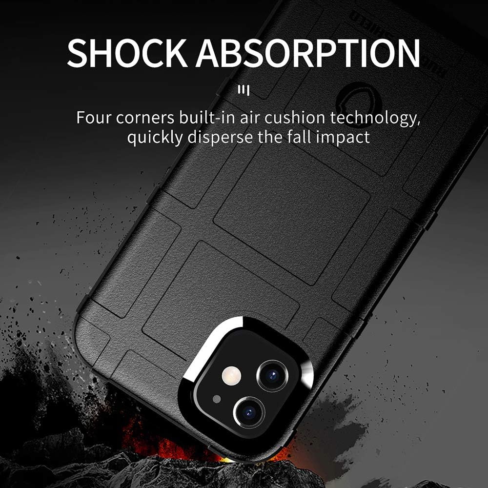 Case for iPhone 12, Case for iPhone 12 Pro, Rugged Shield Slim Phone Case with Heavy Duty Shockproof Military Grade Anti-Fall and Camera Protection