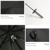 Creative Samurai Sword Umbrella, Ninja-Style 8-Rib Manual Folding Sword Umbrella, Black Anime-Themed Adult Folding Umbrella