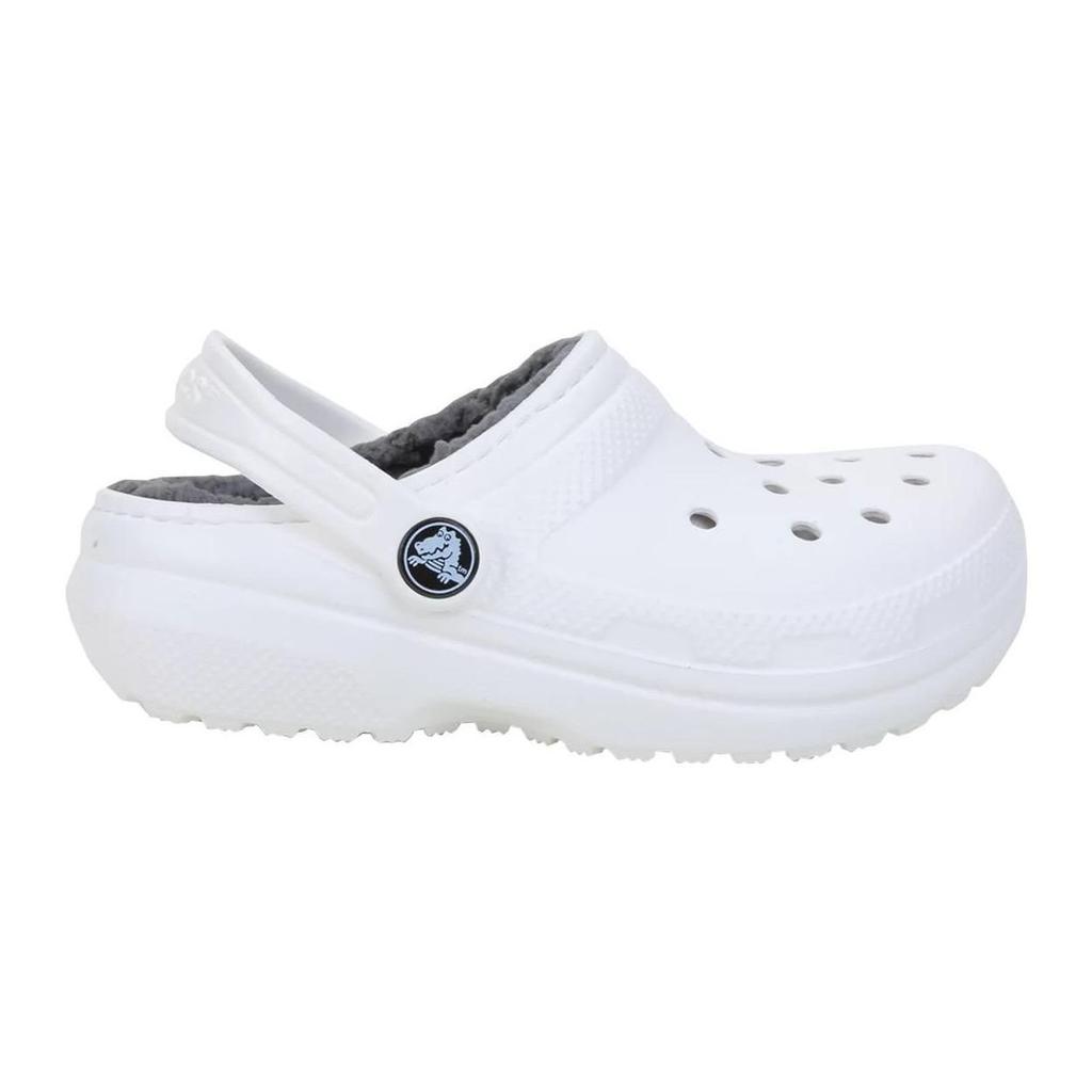 Crocs Classic Lined Casual Comfortable Warm Slippers Kids Slippers White Gray 207010-10M