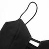 Damen Sexy Hosenträger Ausgeschnitten Hohe Taille Schlitz Einfarbig Lang Bodycon Kleid
