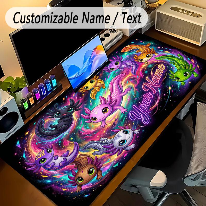 Astronaut Space Theme Personalized Mouse Pad Custom Name Text Non Slip Desk Pad For Laptop Office Desktop