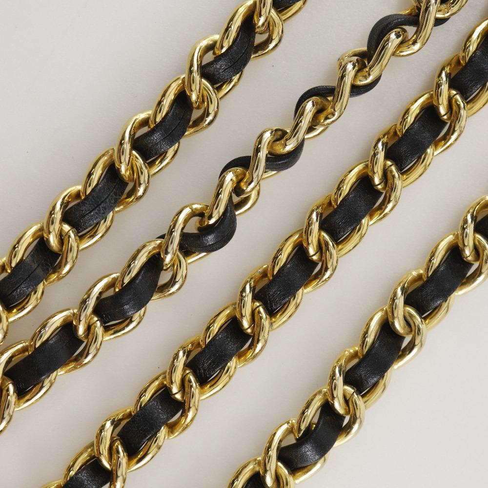 PRADA ChainShoulder Shoulder Bag quilting Navy blue Nylon Women Used