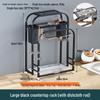Stainless Steel Kitchen Utensil Holder with Integrated Chopping Board and Multifunctional Storage for Knives and Chopsticks.