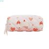 X7XC Compact Quilted Cotton Makeup with Heart Pattern Versatile Beauty Organizers Cosmetic Case for Home and Travel