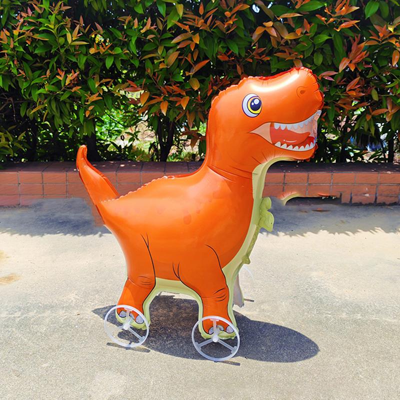 4D Cartoon Foil Balloons Elephant Stand Walking Balloon With Wheel For Kids Birthday Party Decoration Baby Shower