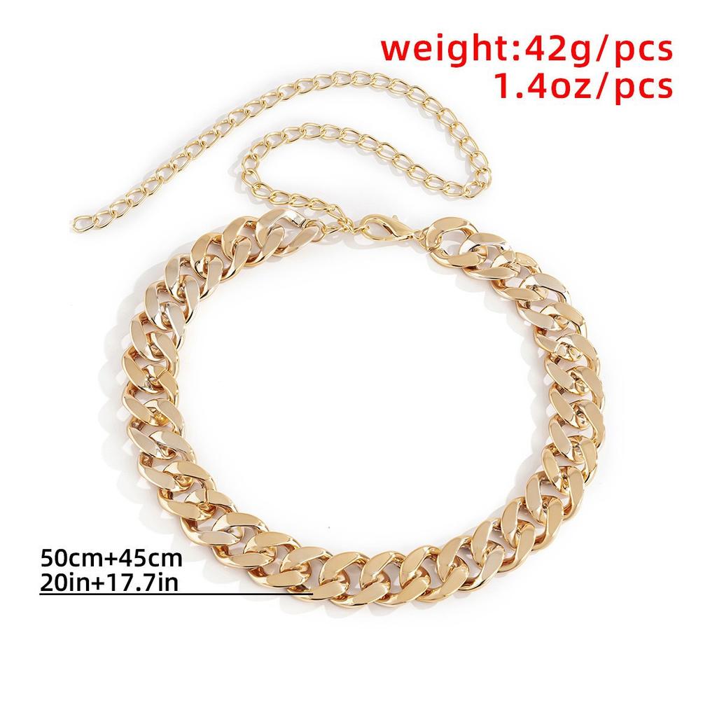 Personality exaggeration Sweet and cool buttons Hollow waist chain, business fashion geometric body chain for women, jewelry