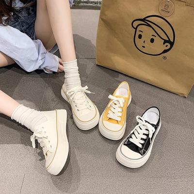 Frühjahr/Sommer Neue Mode Koreanische Ausgabe Einfache und Vielseitige Board Schuhe für Frauen Tragen Casual Hässliche Nette Big Head Canva
