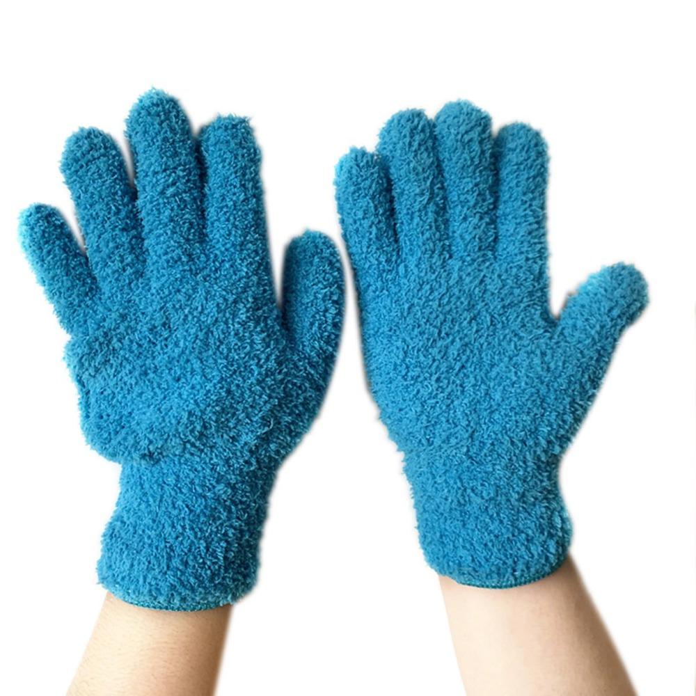 1 pair Reusable Car Care Absorbent Coral Fleece Dust Remover Removal Cleaner Cleaning Glove