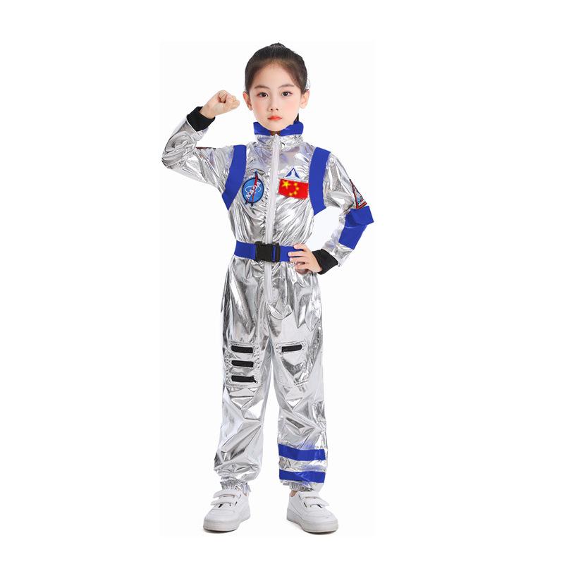 Halloween children astronauts wandering the earth, spacesuit onesie carnival cosplay costumes