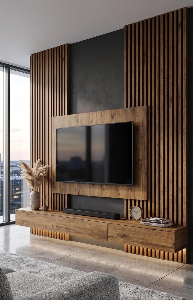 Acoustic Wall Panel Mebano PRO Wotan Oak with Black HDF Backing 2x 26.5x240 Cm