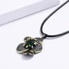 European and N Fashion Retro Green Grandmother Flower Pendant Pastoral Style Necklace