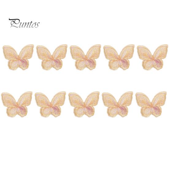 

10 шт., вышивка, аппликация, бабочка из органзы, высокая устойчивость цвета, трехмерная 5,5 см, сетка, тканевая нашивка «сделай сам», товары для дома жёлтый