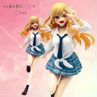 Nové Anime My Dress-Up Darling Kitagawa Marin Liz Stolní Roztomilý Školní Uniforma Model PVC Akční Figurka Sběratelská Hračka Dárek