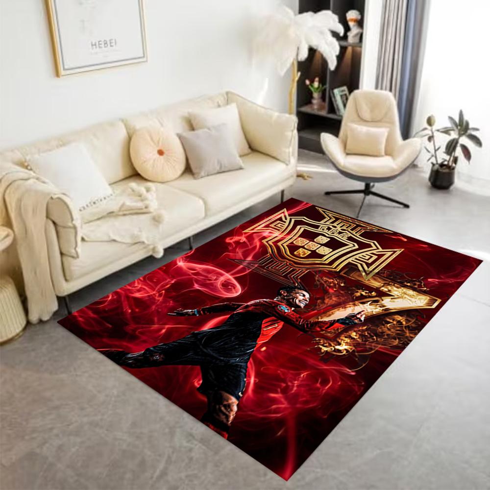 Ronaldo Portugal Trikot Teppich Boden Teppich Büro Teppich Geeignet für Esszimmer Schlafzimmer Dekorieren Zimmer Flur Anti-Rutsch Teppich Büro Heimdekor