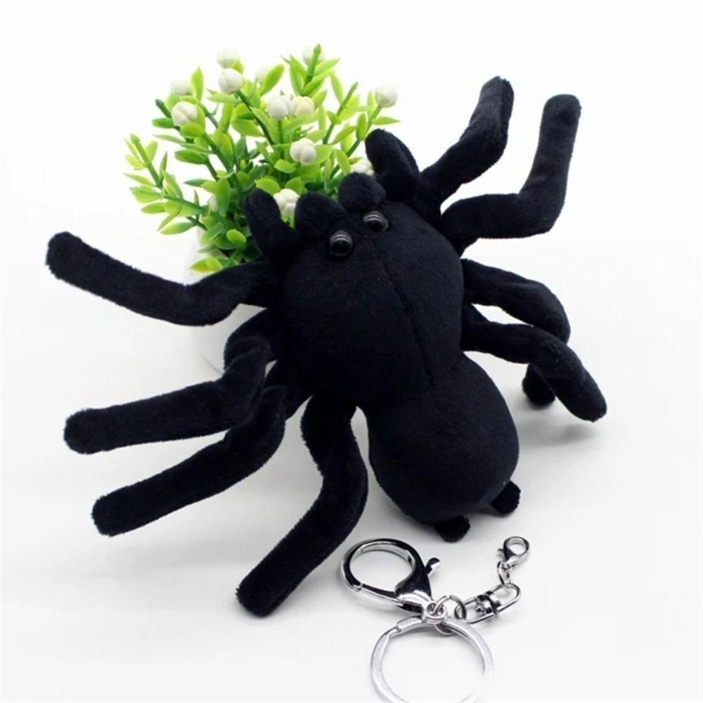 Toys Spider Brooch Black Realistic Spider Plush Toys Creative Spider Keychain