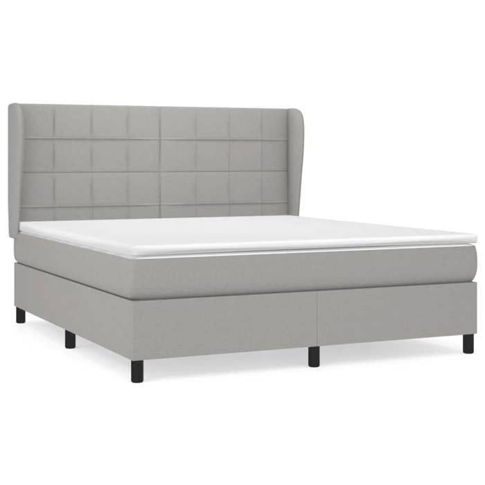 3127981 vidaXL Divan Bed with Mattress Light Grey 180x200cm Fabric