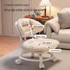 Soft Upholstered Baby Walking Stool with Silent Universal Wheels