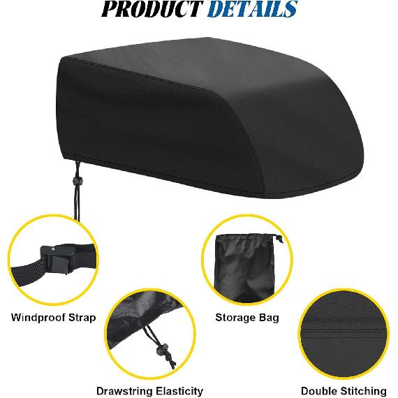 RV Air Conditioner Cover, 31" L X 31" W X 15" H Heavy Duty Camper Travel Trailer AC Covers For Roof, Fit For Coleman Mach, Dometic Brisk, Mach 3