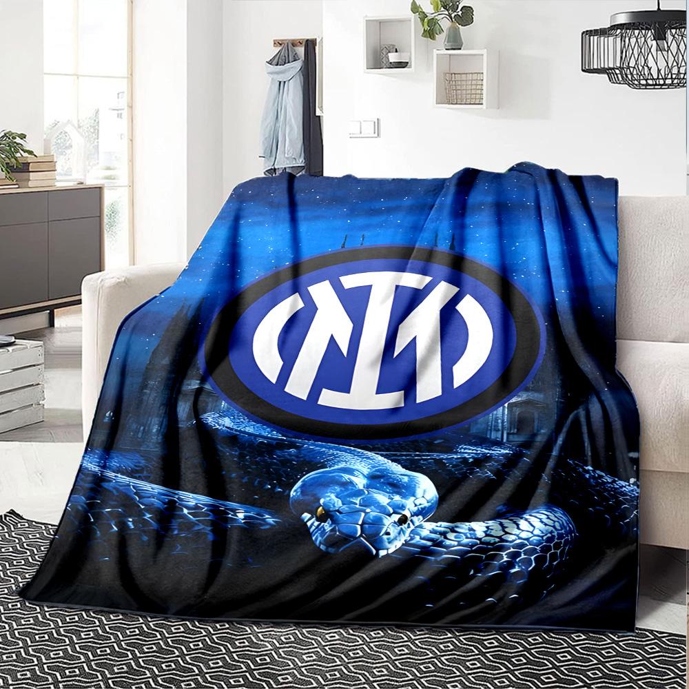 1pc Internazionale Milano Blanket, Gift, for Men and Women, Soft Blanket, Good for Sofa Bed Couch Travel, Lightweight Flannel Blanket