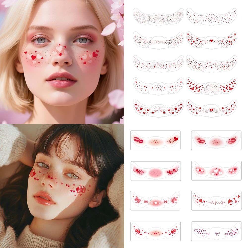 Valentine's Day Freckles Blush Tattoo Stickers Disposable Face Tattoo Sticker Music Festival