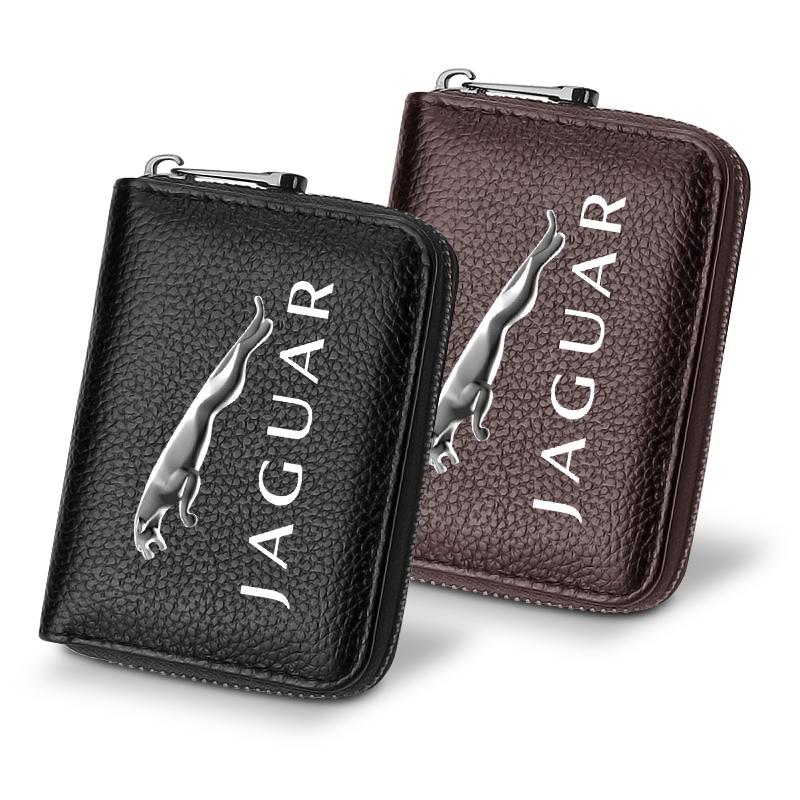 Äkta Läder Bil Förarlicens ID-kort Bankkort Plånbok För Jaguar XF XJ XE S-Type F-Type X-Type F-Pace I-Pace E-Pace XFR XKR
