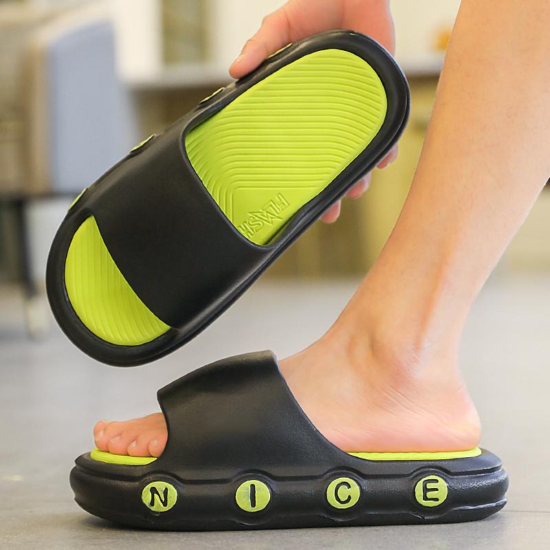 Hausschuhe Herren Hausschuhe Flache Sandalen Schuhe für Männer Verschleißfest Indoor und Outdoor Strand Dicke Sohle Weich Bequem