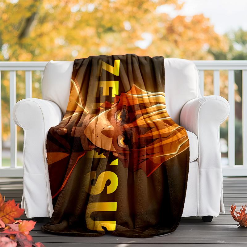 1pc Agatsuma Zenitsu (6) Theme Blanket - Digital Print, Polyester, Cozy for All Seasons, Perfect for Outdoor, and Travel