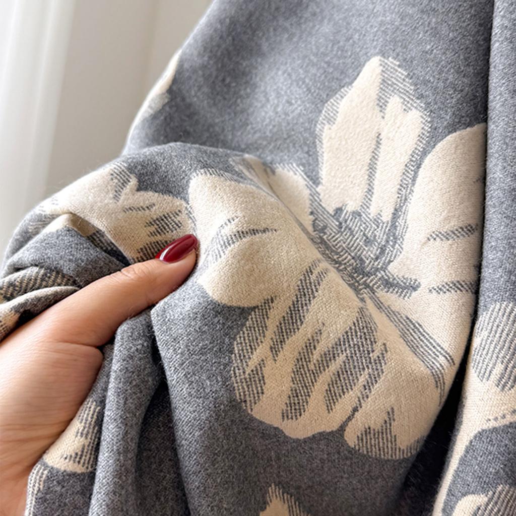 Design Floral Printed Imitation Cashmere Scarf Women Winter Pashmina Shawls Wraps Thick Warm Bufanda Stoles Blanket Luxury