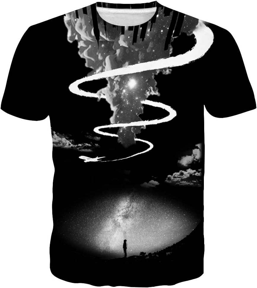 T-shirt Estiva da Uomo in Poliestere 3D Asciugatura Rapida Traspirante Manica Corta T-shirt Casual Colore Tie Dye T-shirt Estiva