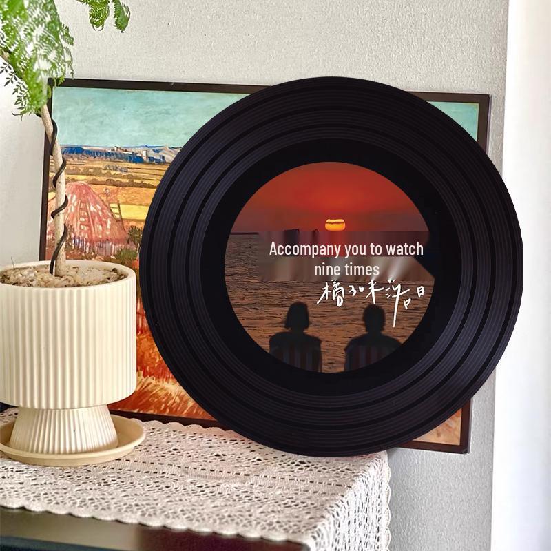 Sunset Romance Vinyl Ornament: Personalized Home Decor Gift