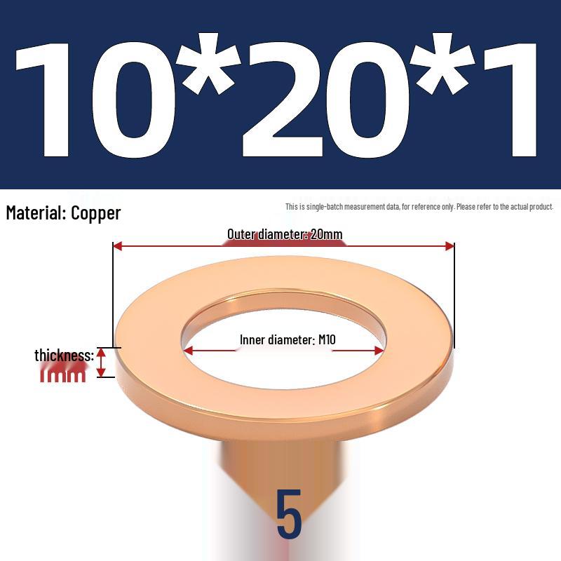 National Standard Red Copper Gasket Seal Ring and Flat Washer M3-M60mm for Marine Instruments