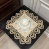 Table Cloth Napkins Table Cover Tablecloth Cup Coffee Mats Placemats Disk Pad Prop Cover Lace Corner Lamp Retro Posing Tea Towel