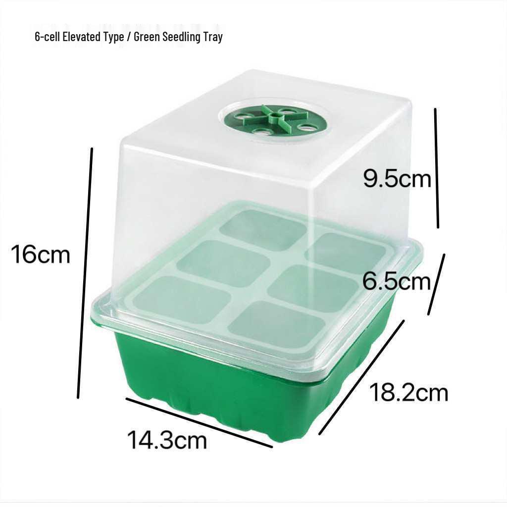Thickened Seedling Tray with Transparent Lid & Rotating Switch - 6/12 Holes for Heat & Moisture Retention