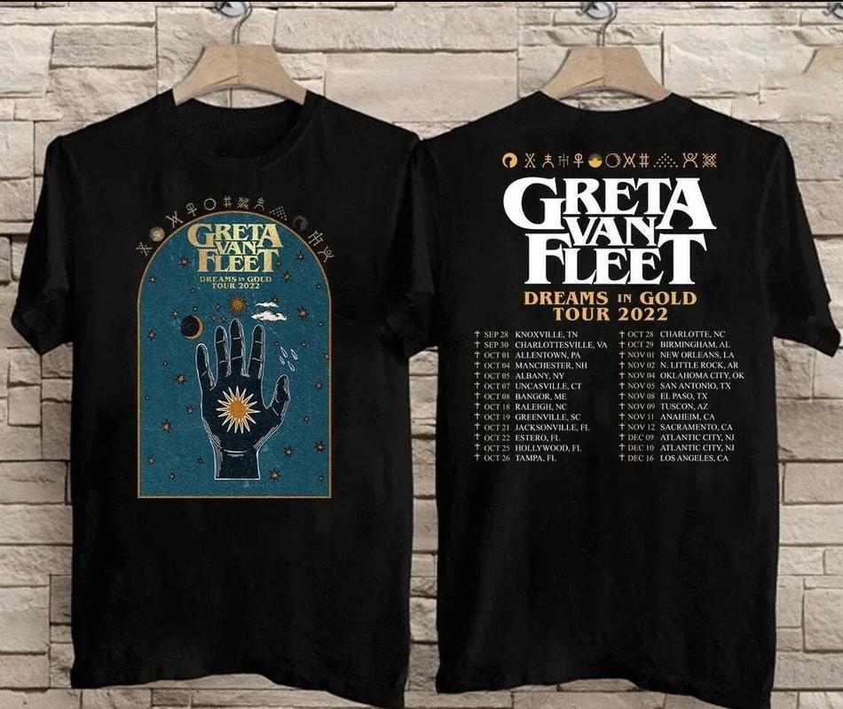 VTG 2022 Greta Van Fleet Dreams In Gold Music Tour 2022 T-shirt size S-5XL XXXL